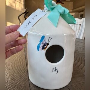 Rae Dunn ‘FLY’ Ceramic Butterfly Birdhouse - Artisan By Magenta Collection (NWT)